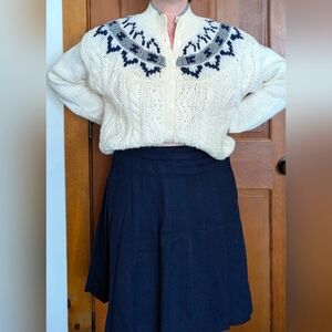 Vtg Union Made Pleated 100% Wool Skirt